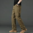 thumbnail image 4 of Zshosam Men's Casual Pants Lightweight Stretch Slim Fit Pants with Pockets(Yellow,XXXL), 4 of 6