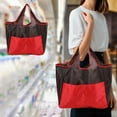 thumbnail image 4 of Bags Large Reusable Shopping Bags Recycled Eco Friendly Heavy Duty Foldable Groceries Tote Bag Portable Home Essentials Recycle Shopping Bags,Oxford cloth,Red, 4 of 6