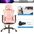 thumbnail image 4 of Gaming Chair Ergonomic Computer Chair with Footrest, Massage Lumbar Support, High Back PU Leather Adjustable Swivel Reclining Chair for Adults(Pink), 4 of 8