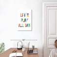 thumbnail image 3 of Elephant Stock Nursery Play All Day Wall Art - Vertical Canvas Wall Art - Living Room Wall Decor - Kids And Nursery Canvas - White And Blue Decor - 16" x 24", 3 of 8