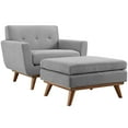 thumbnail image 2 of Modway Engage 2-Piece Fabric and Rubberwood Armchair and Ottoman - Gray, 2 of 6