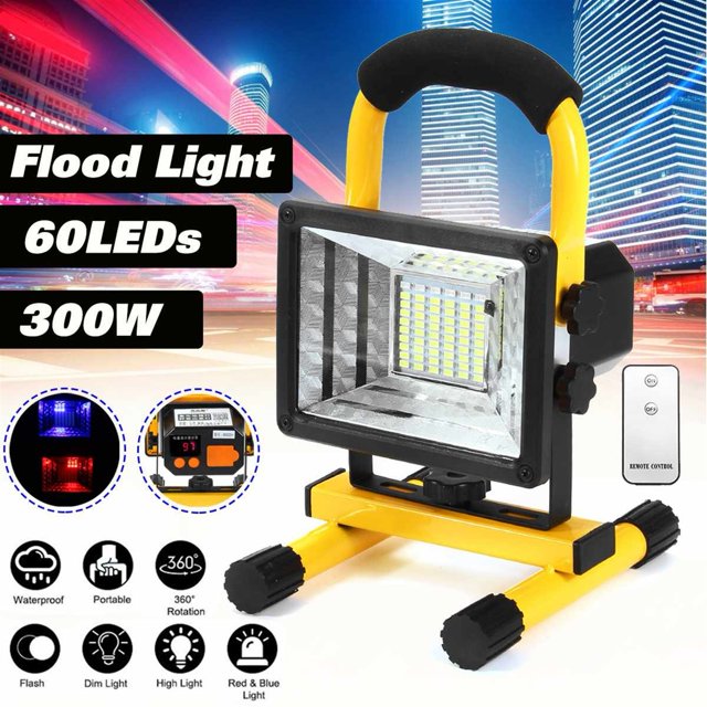 300W-900W Portable LED Rechargeable Floodlight Waterproof Spotlight Battery Powered Searchlight Outdoor Work Lamp Camping ,Powerful Illumination