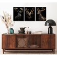 thumbnail image 4 of 3pcs Black Gold Elk Canvas Wall Art Modern Deer Theme Posters Prints Paintings Wildlife Pictures Wall Decor for Bedroom Living Room Office Bathroom Decoration Unframed, 4 of 6