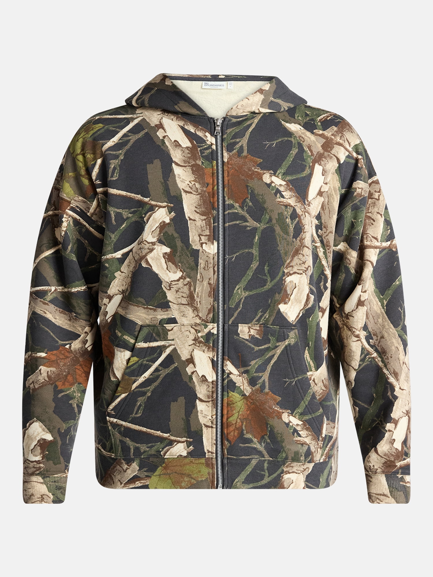 No Boundaries Zip Hoodie with Long Sleeves, Men's & Big Men's