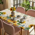 thumbnail image 3 of Sunflowers Table Cloths for 3 Foot Rectangle Tables, Yellow Floral Bees Green Leaves Watercolor Patio Waterproof Elastic Fitted Tablecloths, Washable Rectangular Table Cover for Camping, 3 of 8