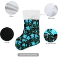 thumbnail image 3 of Coolnut 17.7 Inch Christmas Stockings, 1 PCS Blue Flowers Presonalized Large Stocking Sock for Family Holiday Xmas Party Decorations, 3 of 7