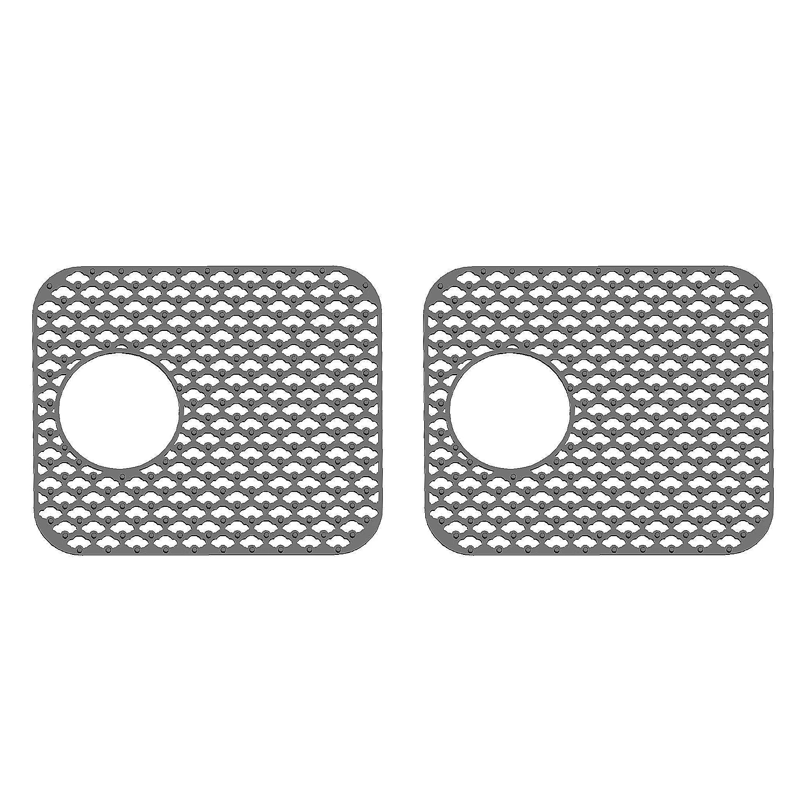 Silicone Sink Protector, Rear Drain Kitchen Sink Mat Grid Accessory, 2