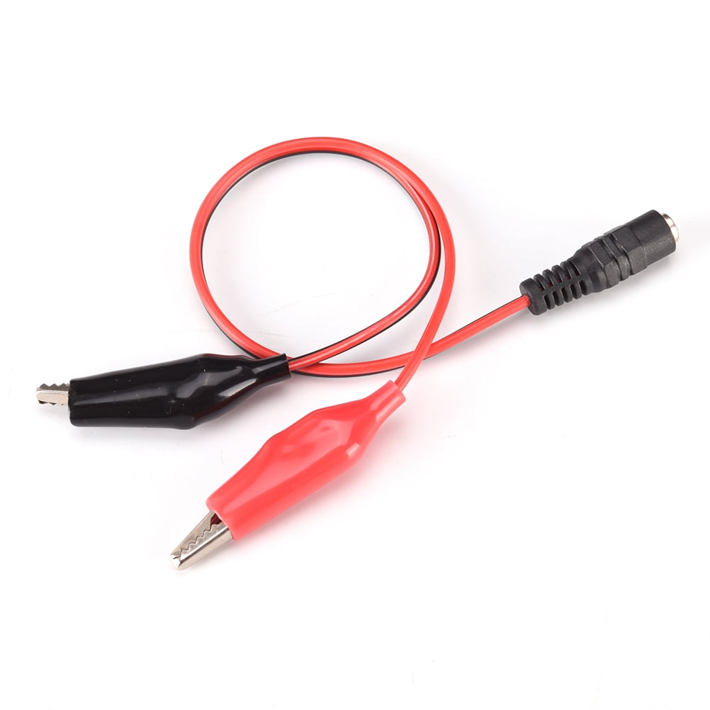 DC 5.5mm x 2.1mm DC Female/Male Jack Connector to 2 Alligator Clip Power Cable！ 