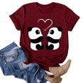 thumbnail image 2 of Gibobby Casual Playera de Manga Corta para Mujer Mujeres Casual Fashion Tops Camisa Lindo Animal Impreso camisa corta manga corta cuello redondo Tee Tops Loose Tuni(Vino,XL), 2 of 5