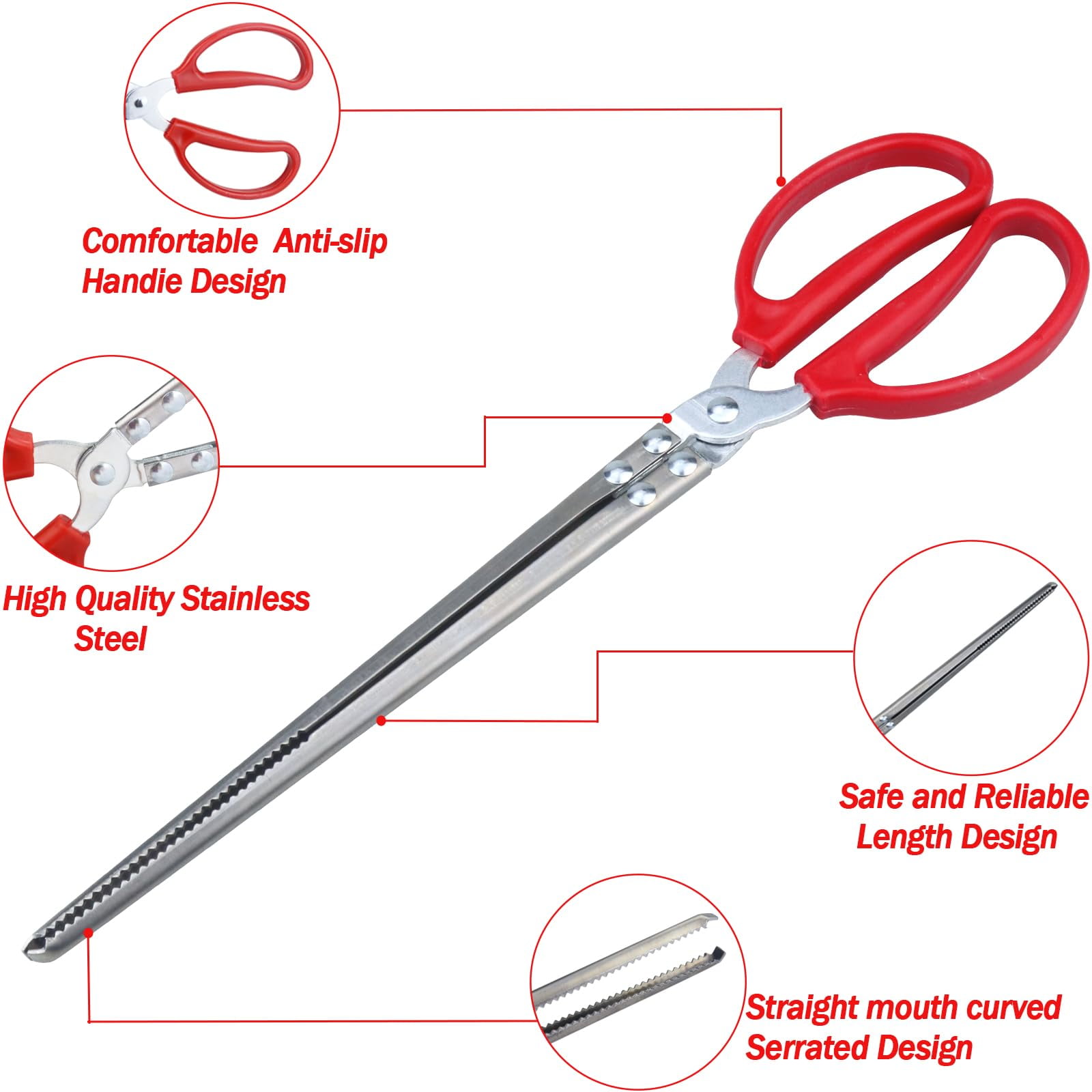 MODANU Snake Feeding Tongs, 14.8 inch Reptile Feeding Tongs, Long Tweezers for Corn Ball Python Accessories, Bearded Dragon Reptile Gecko Tank Accessories