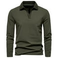 thumbnail image 3 of DDAPJ pyju Big and Tall Polos Shirts for Men Slim Fit Long Sleeve Golf Shirt Basic Solid Casual Work Shirts Lightweight Moisture Wicking Tennis Shirt Army Green XXL, 3 of 5