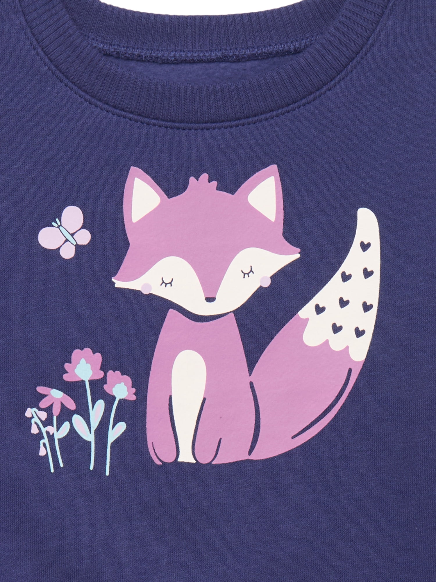 Garanimals Baby Girls Graphic Fleece Sweatshirt with Long Sleeves, Sizes 6-24 Months