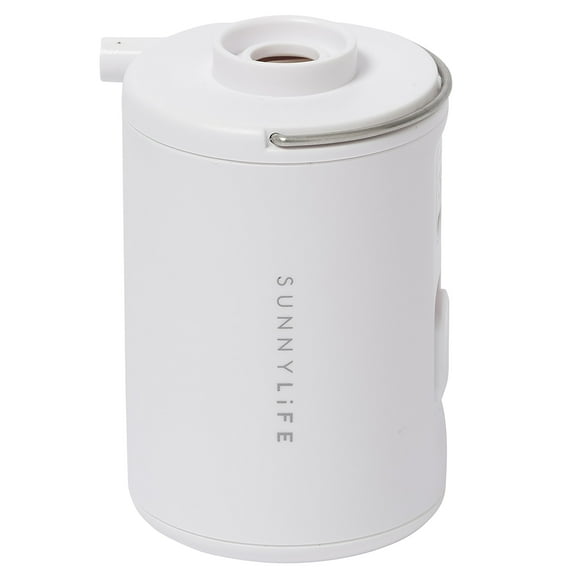 Sunnylife: Electric Air Pump Universal - White - Inflate Floats-Matresses-Toys, Mini Portable Size, USB Charging, Carry Bag, Interchangeable Nozzles