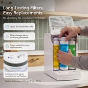 AquaTru Carafe Countertop Water Purifier System, Smart Alkaline 4-Stage Reverse Osmosis, 14x7.5x13 in., 1-Pack