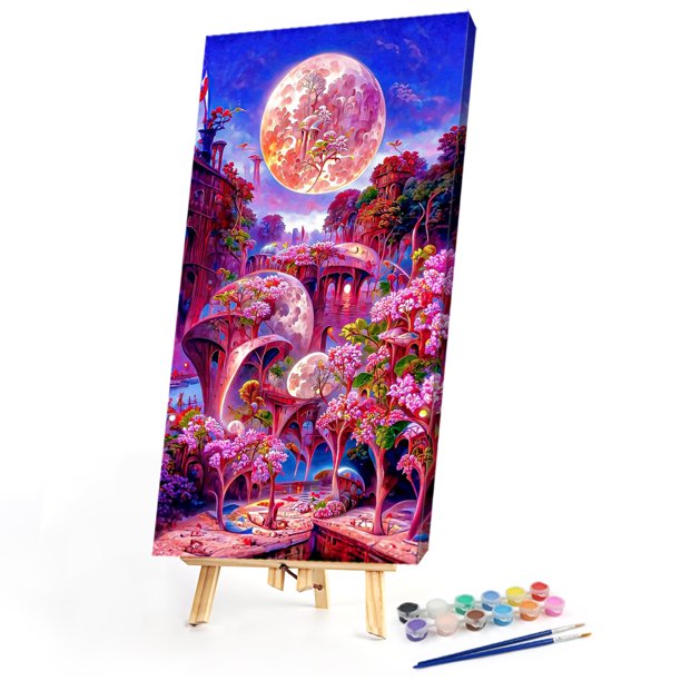 Cuadros Decorativos Kit de pintura por números DIY Flower Town Hand Oil Art Picture Craft Home Wall Decor Ehuebsd embutido en tela
