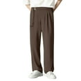 thumbnail image 3 of Bcfgryg Men's Wide Leg Straight Loose Casual Style Trousers Draped Suit Trousers Men’s Casual Pants Brown L, 3 of 4