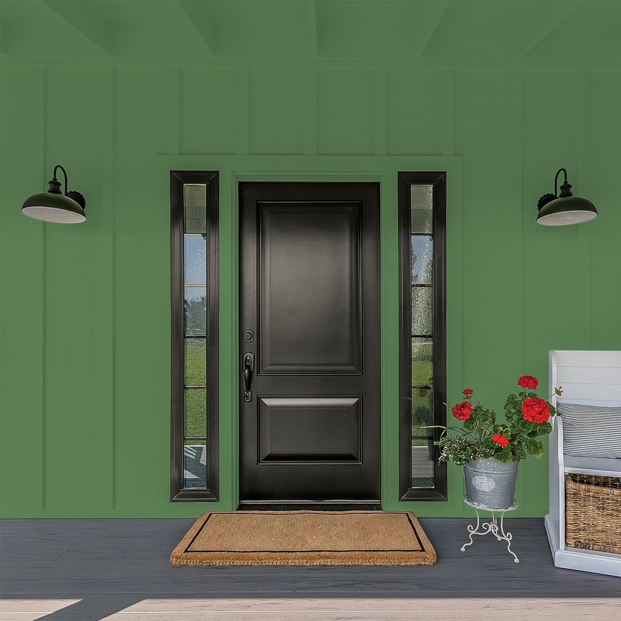Glidden Fundamentals Clover Leaf / Green, Flat Exterior Paint, 1 Gallon