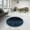 thumbnail image 4 of Ahgly Company Machine Washable Indoor Round Abstract Night Black Area Rugs, 5' Round, 4 of 7