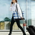 thumbnail image 5 of FORMRS Canvas Laptop Tote Bag for Women with 15.6" Computer Compartments Shoulder Handbag, Blue Plain, 5 of 7