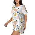 thumbnail image 2 of Wukai Geometric Spots Women's Pajama Set,Short-Sleeve Top and Shorts with Elastic Waistband and Pockets for Loungewear, Yoga, and Casual Wear-, 2 of 8