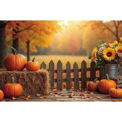 Autumn Harvest Backdrop Photography Scarecrow Farm Tractor Photoz Background Childr Photo Studio Photocall Props
