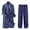 Blue, variant on Wyobmus Mens Fluffy Robe Set Solid Color Fleece Shawl Collar Robe Thick Warm Sleepwear Loungewear Pjs Set Size L-3XL Blue