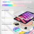 thumbnail image 3 of Case for iPad Mini 7th/6th Generation 8.3 inch 2024/2021, 360 Degree Rotating Hand Grip Shockproof Cover with Shoulder Strap, Colourful Pink, 3 of 7