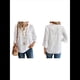thumbnail image 3 of Blusa de Verano con Cuello Entallado y Mangas 3/4 con Bordado de Ojales para Mujer XL, 3 of 6
