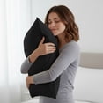 thumbnail image 2 of 2-Pack Bamboo Rayon Cooling Pillowcases – Ultra Soft & Durable-Black, Queen, 2 of 5