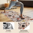 thumbnail image 4 of Brown Mushroom Line Light Pattern Hot Yoga Mat Towel Non Slip for Hot Yoga - Quick-Drying Yoga Mat Cover with 4 Corner Pockets with Travel Bag - Hot Yoga Towel Non Slip 70"x26", 4 of 6