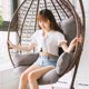 thumbnail image 3 of Egg Chair Cushion, Swing Chair Cushion, Thicken Soft, Removable And Washable Hanging Basket Chair Cushion With Cushions And Armrests，50x125cm (Color : Bruin), 3 of 4