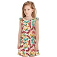 thumbnail image 1 of Vsdgher Papillons Colorés pour Filles Chemises de Nuit Manches Courtes à Volants Robe de Nuit Pyjama pour Fête-Petit, 1 of 6