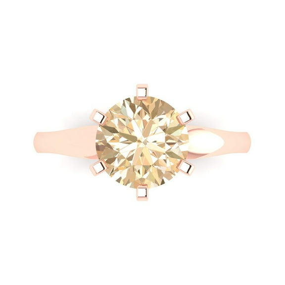 2.5 ctw Solitaire Anniversary Ring for Women | Round Cut Natural Morganite | Hyperallergenic Solid 14K Rose Gold
