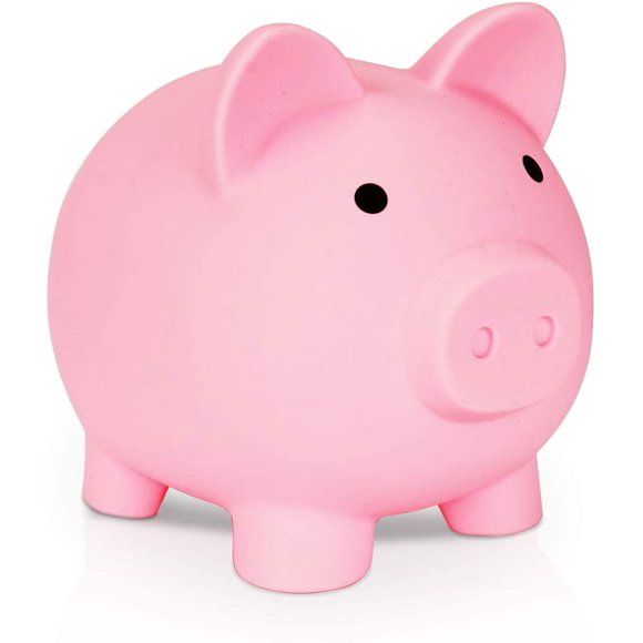 Piggy Bank,Unbreakable Plastic Coin Bank, Saving Coins Money Box, Piggy Bank for Boys Girls Kids, Fun Gifts for Birthday, Festival, Baby Shower (Pink) L