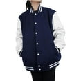 thumbnail image 5 of Varsity Letterman Baseball Jacket - Black Wool Jacket - Oversize Women Bomber Jacket - Faux White PU Leather Sleeves - High School University Jacket -Gift For Her - Valentines Gift - New Year Gift, 5 of 5