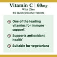 thumbnail image 3 of Nature's Bounty Vitamin C + Zinc Quick Dissolve Tablets for Immune Support, 60 Ct, 3 of 6