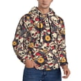 thumbnail image 2 of Honeii rock Skull record artist Pattern Mens Hoodies Men's Loose Sleeve Sweatshirt,Pullover Hooded Sweatshirt for Men,Essentials Hoodie-Medium, 2 of 7