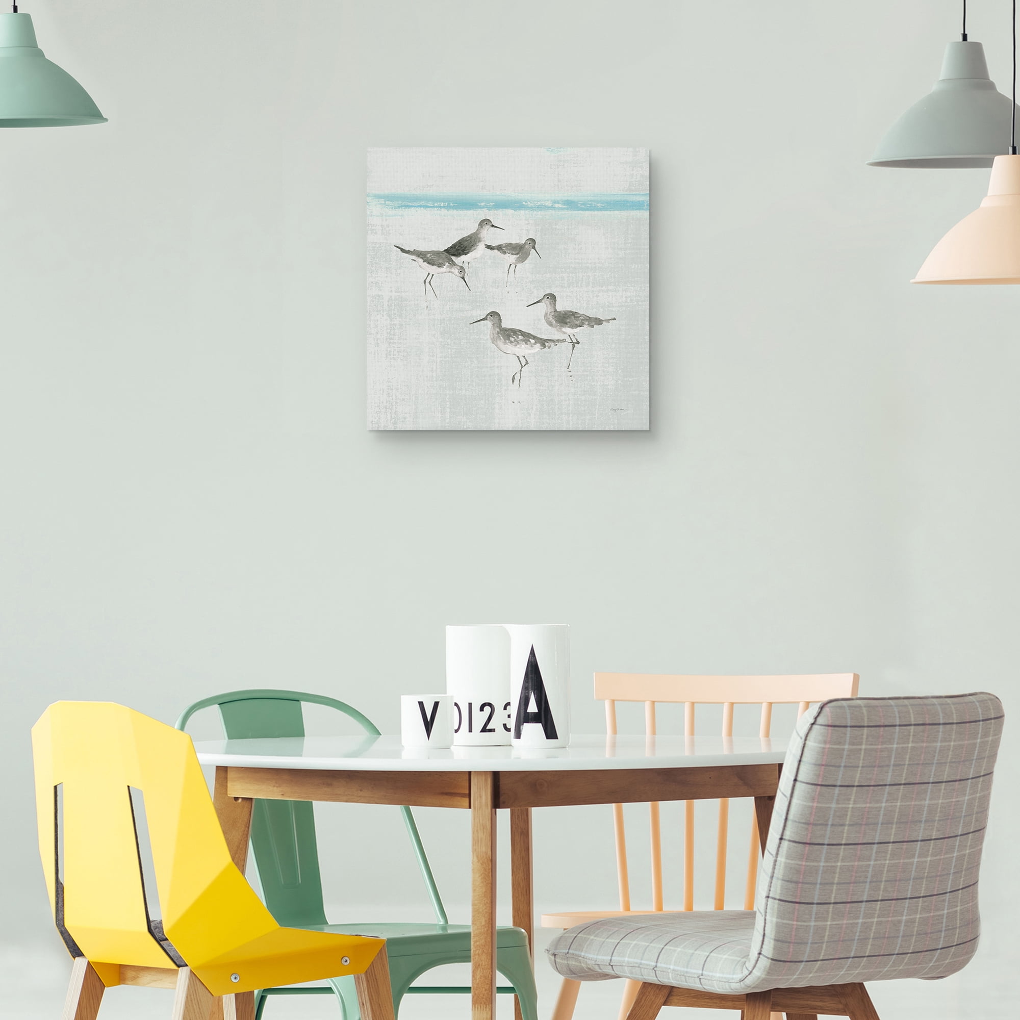 Sandpipers Square I Gray by Avery Tillmon Canvas Art Print