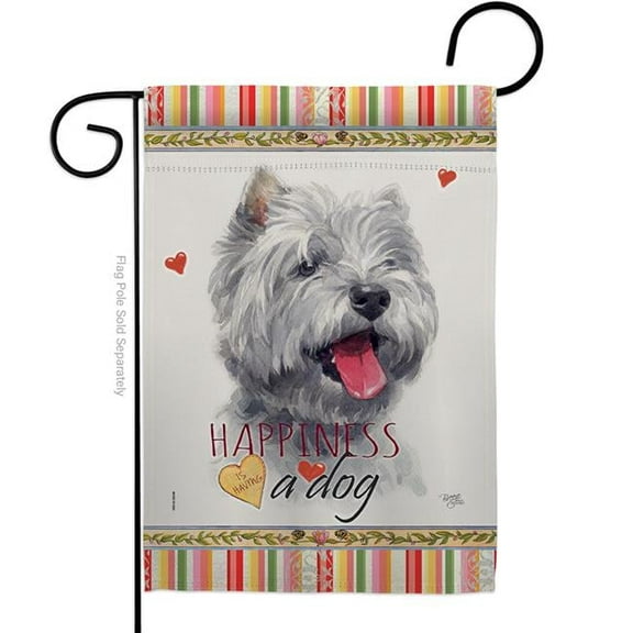Breeze Decor G160232-BO 13 x 18.5 in. Dog Westie Happiness Double-Sided Decorative Vertical Garden Flag