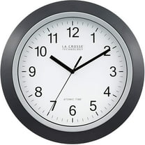 La Crosse Technology WT-3129B 12 Inch Atomic Analog Wall Clock, Black