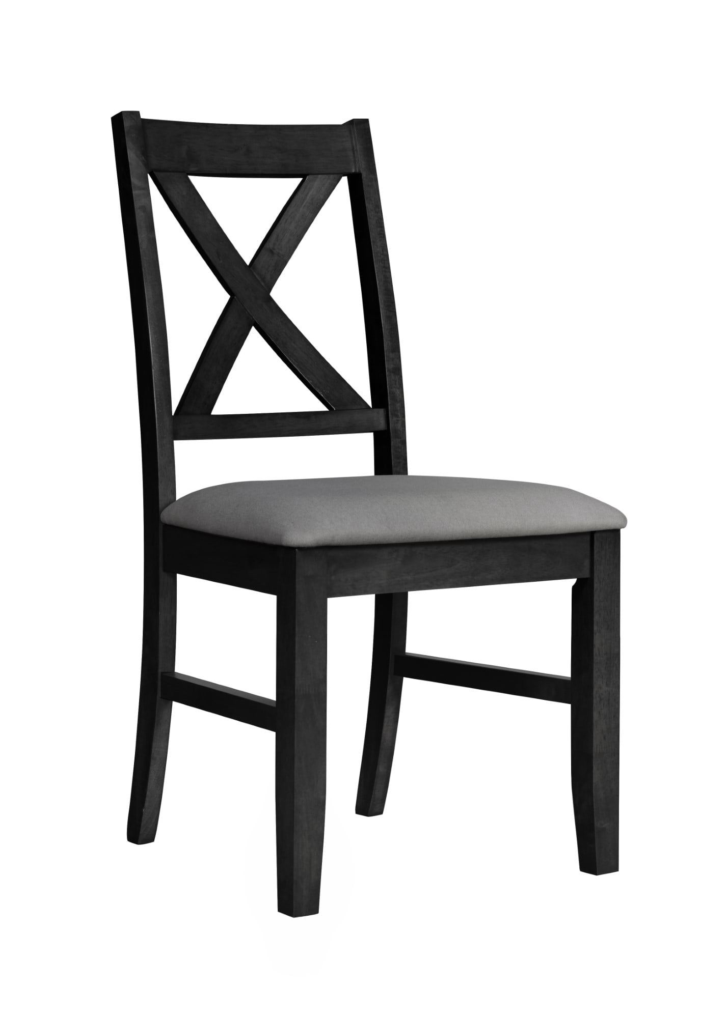 Home Design Oden Dining Chair (Set of 4), Black/Gray, X-back design, Padded seat, Upholstered in soft gray fabric, Comfortable seating, Rustic-modern style