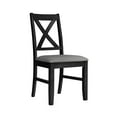 thumbnail image 3 of Home Design Oden Dining Chair (Set of 4), Black/Gray, X-back design, Padded seat, Upholstered in soft gray fabric, Comfortable seating, Rustic-modern style, 3 of 6