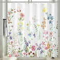 thumbnail image 3 of Colorful Floral Butterfly Shower Curtain, Waterproof Fabric Spring Botanical Flower Shower Curtain for Bathroom 60"W x 72"L (Pack of 1), 3 of 6