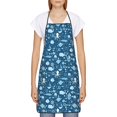 thumbnail image 2 of Naloa 1Pack Adjustable Bib Apron Waterdrop Resistant Cooking Kitchen Aprons for Women Men Chef, Octopus And Whale Print, 2 of 5