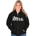 thumbnail image 4 of Mrs. Bride Bachelorette Honeymoon Womens Plus Size Graphic Zipper Hoodie Brisco Brands 5X, 4 of 5