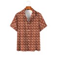 thumbnail image 2 of Camisa de manga corta con cuello en V para hombre, con estampado de Halloween, informal, con estampado de blusa Pompotops  oipoqjl45949, 2 of 7