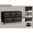 thumbnail image 6 of Sorbus 5-Drawer Faux Wood Dresser – Wide Storage Chest Organizer for Clothes, Bedroom, Living Room, Closet & Dorm – Steel Frame, Wood Top, Fabric Bins, Black, 6 of 8