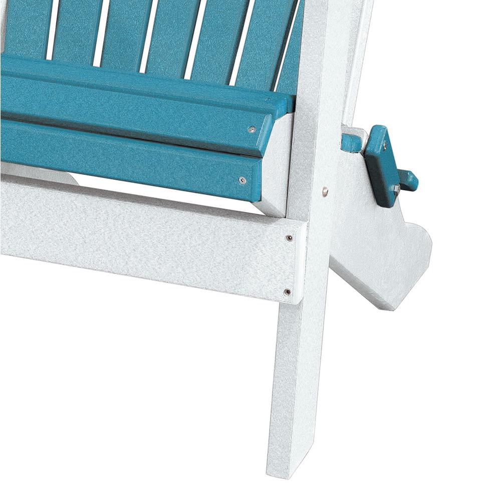 OS Home and Office Model 519ARW Fan Back Folding Adirondack Chair finished in  Aruba Blue with White Base color