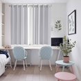 thumbnail image 5 of Light Grey Striped Kitchen Curtains 63 Inch Length, White Simple Neutral Modern Grommet Top Bedroom Living Room Curtains, Light Filtering Cafe Curtain Drapes 2 Panels Set 104''x63'', 5 of 9