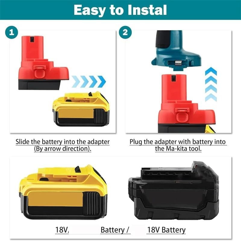 Adapter Use for Ma/kita Ni-CD Ni-Mh Tools,for De*walt 20V 60V and for Mil*wau*kee 18V M18 Lithium Battery Convert to for Ma.kita 12V 14.4V Ni-Cd/Ni-Mh Batteries Power for Ni-CD Cordless Power Tool